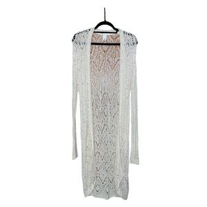 H & M Long Knit Cardigan - Cream - Size S